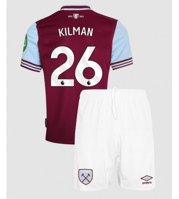 West Ham United Max Kilman #26 Primera Equipación Niños 2024-25 Manga Corta (+ Pantalones cortos)